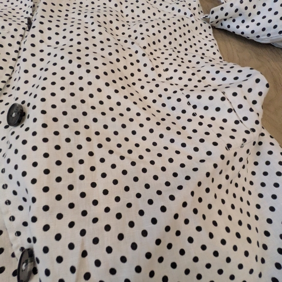 Reformation Polka Dot Irene Linen Jacket And Aubrey Dress Size M - Picture 2 of 10